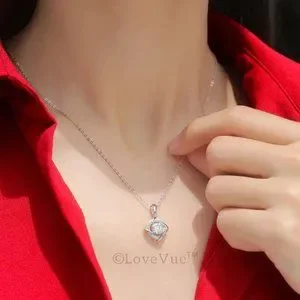 Certified 1ct. T.w. Diamond Love Knot Halo Necklace VVS1 GRA Certified