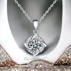 Certified 1ct. T.w. Diamond Love Knot Halo Necklace VVS1 GRA Certified
