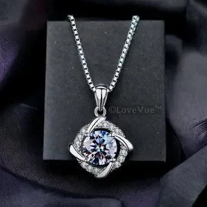 Certified 1ct. t.w. Diamond Love Knot Halo Necklace VVS1 GRA Certified