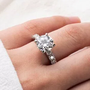 Certified 4.3 Ct. T.w. Moissanite Diamond 4 Prone Solitaire Engagement Ring NEW