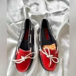 CH Carolina Herrera Red And Black Loafers For Girls