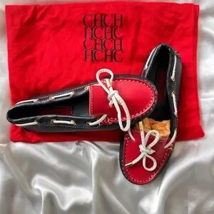 CH Carolina Herrera Red and Black Loafers for girls