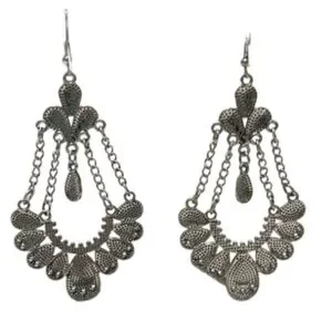 Chandalier Lavender And Silvertone Bohemian Drop Earrings NWOT