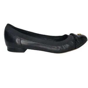 Chanel Ruffle CC Cap Toe Elastic Ballet Flats