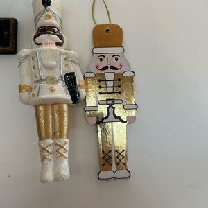Charming Nutcracker Ornament Set - Gold White And Black 7 Piece Set