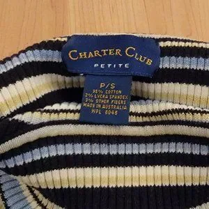Charter Club Striped Turtleneck - PS