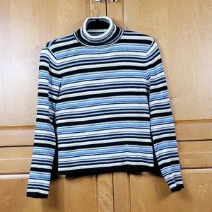 Charter Club Striped Turtleneck - PS