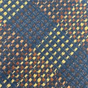 Charvet Place Vendome Men's Giant Check Silk Tie Blue/Yellow