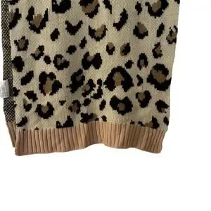 Cheetah Print Cream Beige Neutral Long Wide Scarf Wrap Shawl Winter Cozy
