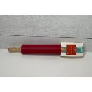 Chefs Atelier 12" Wooden Rolling Pin Silicone Covered Kitchen Baking Tool
