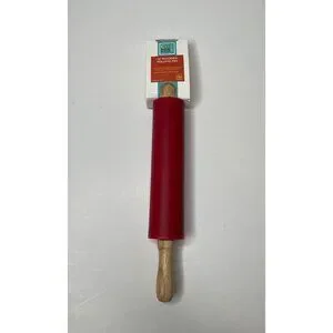 Chefs Atelier 12" Wooden Rolling Pin Silicone Covered Kitchen Baking Tool