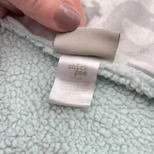 Chick Pea Gray Elephant Baby Security Blanket Mint Green Sherpa 30" X 35"