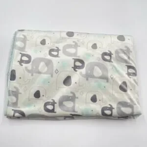Chick Pea Gray Elephant Baby Security Blanket Mint Green Sherpa 30" X 35"