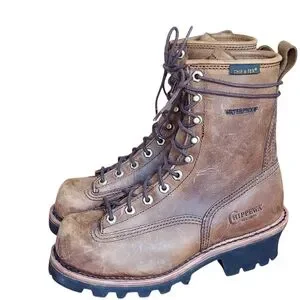 Chippewa Brown Leather Men's Boots