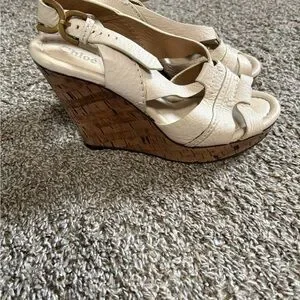 Chloe Cream Wedge Sandals