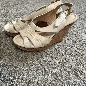 Chloe Cream Wedge Sandals