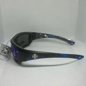 Choppers Padded Flame Mirrored Lens Sunglasses