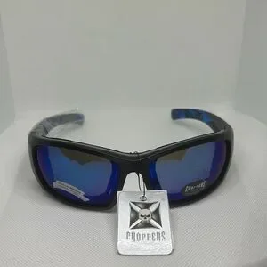 Choppers Padded Flame Mirrored Lens Sunglasses