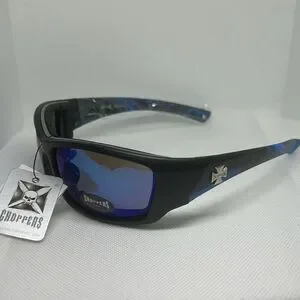 Choppers Padded Flame Mirrored Lens Sunglasses