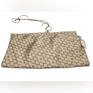 CHRISTIAN DIOR 80s Beige Bag Honeycomb Sacs De Beaute Cosmetic Bag Unisex NEW