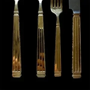 Christian Dior Vintage Gold Plated Stainless Steel Discontinud Flatware Assorted
