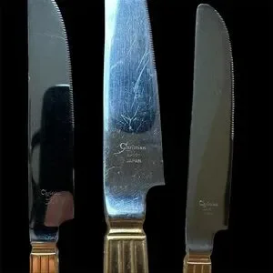 Christian Dior Vintage Gold Plated Stainless Steel Discontinued Flatware Knives