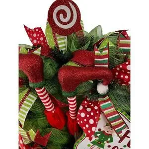 Christmas Elf Wreath Door Wreath Christmas Wreath