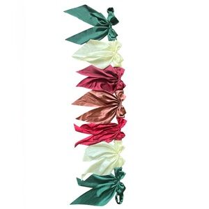 Christmas Holiday Bow Garland - 7 Bows Long
