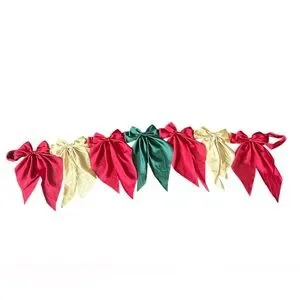 Christmas holiday bow garland - 7 bows long