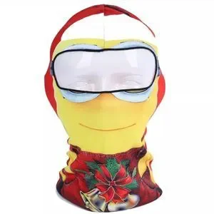 Christmas Mask Balaclava Hood Thin Neck Gaiter Cartoon Printing Full Face Mask