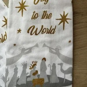 Christmas Nativity “Joy To The World” Kitchen Hand Towels Set Of 2