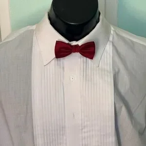 Claret Apple Red Wedding Tuxedo Pre Tied Clip Bow Tie Bowtie Boys Herringbone