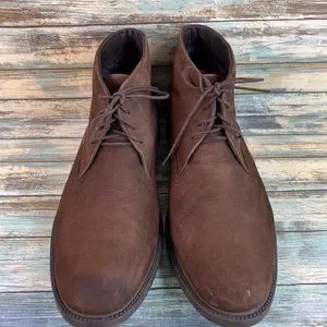 Clarks Brown Leather Gore Tex Chukka Boot Lace Up Block Heel Dress Mens Size 13M