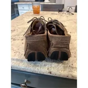 Clarks Brown Suede Lace Up Moccasin Sz 12