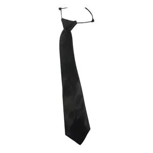 Classic Black Necktie With Elastic Neck Band