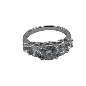 Classic Silver Diamond Rings Set
