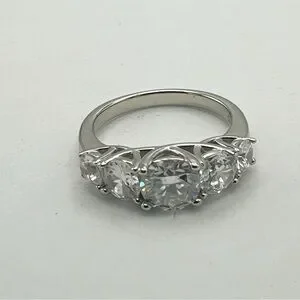 Classic Silver Diamond Rings Set