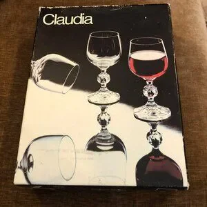 Claudia Fine Crystal Wine Glass Set Of 6 By Saxony NIB Germany