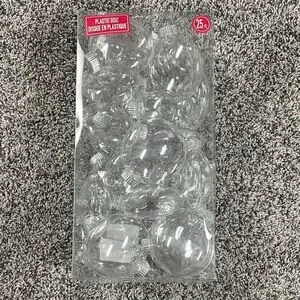Clear Plastic Disc Holiday Ornaments - Set of 25