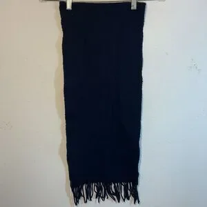 Club Room Scarf Mens Navy Blue 100% Cashmere Winter Soft Fringed Classic Warm