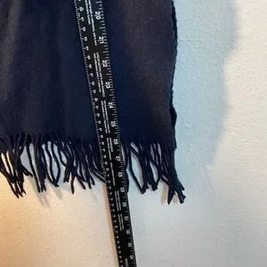 Club Room Scarf Mens Navy Blue 100% Cashmere Winter Soft Fringed Classic Warm