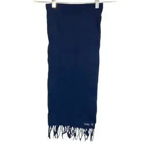 Club Room Scarf Mens Navy Blue 100% Cashmere Winter Soft Fringed Classic Warm