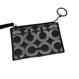 Coach Black And Gray Keychain Wallet