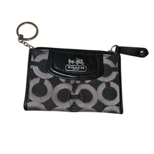 Coach Black and Gray Keychain Wallet