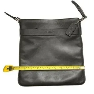 Coach Black Leather Mens Womens Unisex Messenger Bag F54780