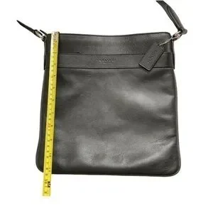 Coach Black Leather Mens Womens Unisex Messenger Bag F54780