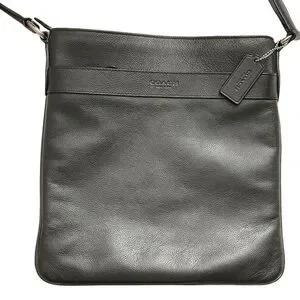 Coach black leather mens womens unisex messenger bag F54780