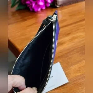 Coach Bramble Rose NWT Top Zip Purple Wristlet Wallet