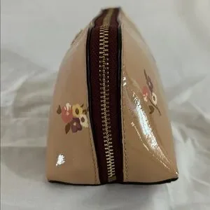 Coach Brown Floral Cosmetic Case 17 With Baby Bouquet Print