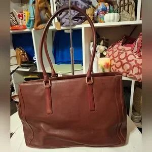 Coach Burgundy Legacy Business Leather Tote Bag Vintage 16x10x5.5 9.5 Drop